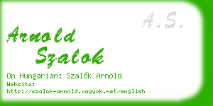 arnold szalok business card